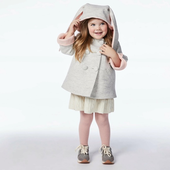 Little Goodall Six Button Bunny Coat in Barely Pink - Picture 4 of 10